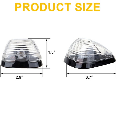 5x Clear Cover W/ Bases Cab Marker Roof Clearance Light for Ford F-250 F350 F450 - Picture 4 of 12
