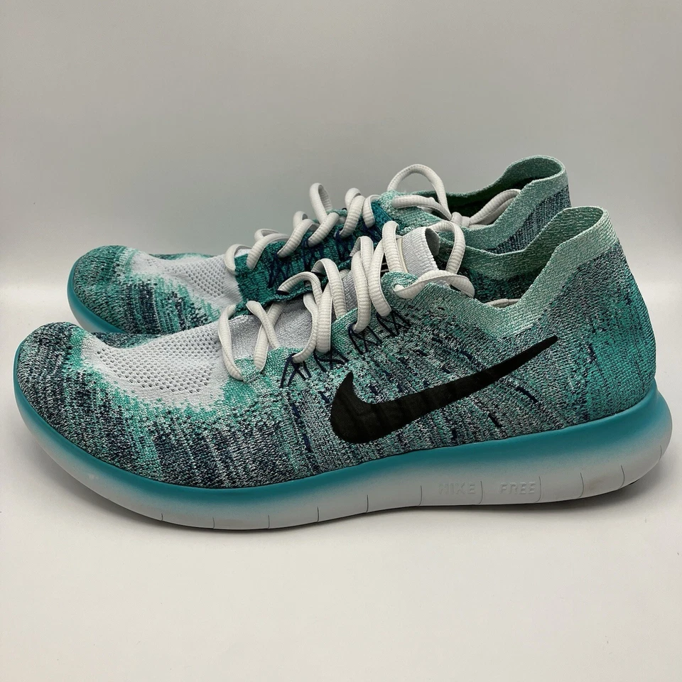 Nike Free RN Flyknit 2017 Men’s Size 11 Turbo Green Blue 880843-009 NEW - Image 2 of 4