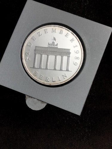 East Germany DDR 1990 Opening of Brandenburg Gates 20 Mark Silver Proof Last DDR - Picture 5 of 7