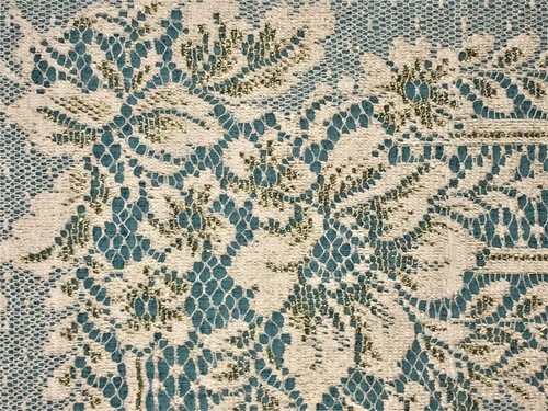 Split Fontaine Swag Organic Cotton Cafe with Gold Metallic Thread Livingroom - Picture 7 of 7