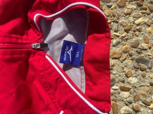 Baseball Windbreaker Jacket Youth XL Lined red 1/4 Zip Kids Boys warmup pitching - Picture 2 of 3