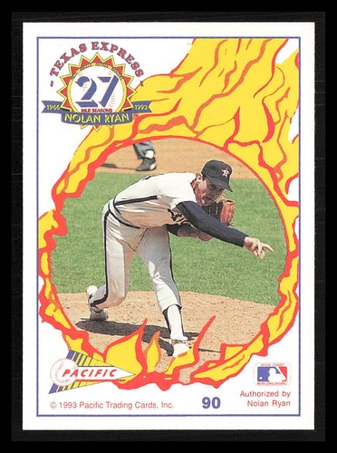 Blazing Speed 1991 Pacific Nolan Ryan Texas Express I #90 Houston Astros - Picture 2 of 2