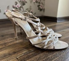 Valentino Garavani Italy Women’s Satin Sandal Heels Crystal Beaded Sz 40/US10