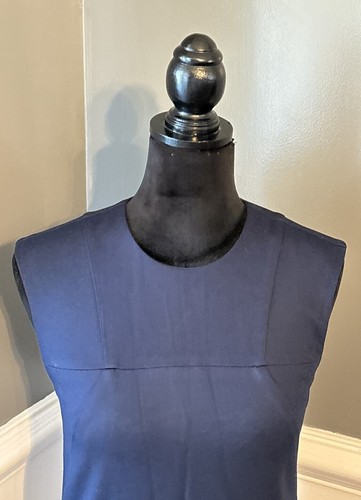 TRINA TURK NWT super stretch sleeveless navy blue shift dress size 0 - Picture 2 of 7