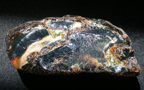 Bellissimo viola intenso con crema AMBRA pietra preziosa fossile GRANDE 74 grammi - Foto 8 di 10