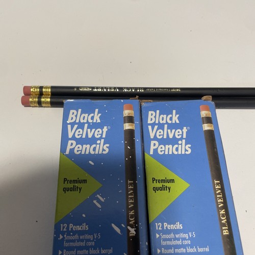 Eberhard Faber Black Velvet 12 x 2 No 2 B Drawing Pencils New In Boxes - Picture 3 of 5
