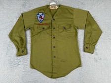 VINTAGE Boy Scouts of America Shirt Youth Medium Green Tracy Wigwam Day Camp