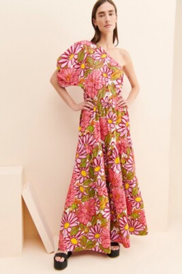 swf one shoulder dress Convertible One-Shoulder Chiffon Dress