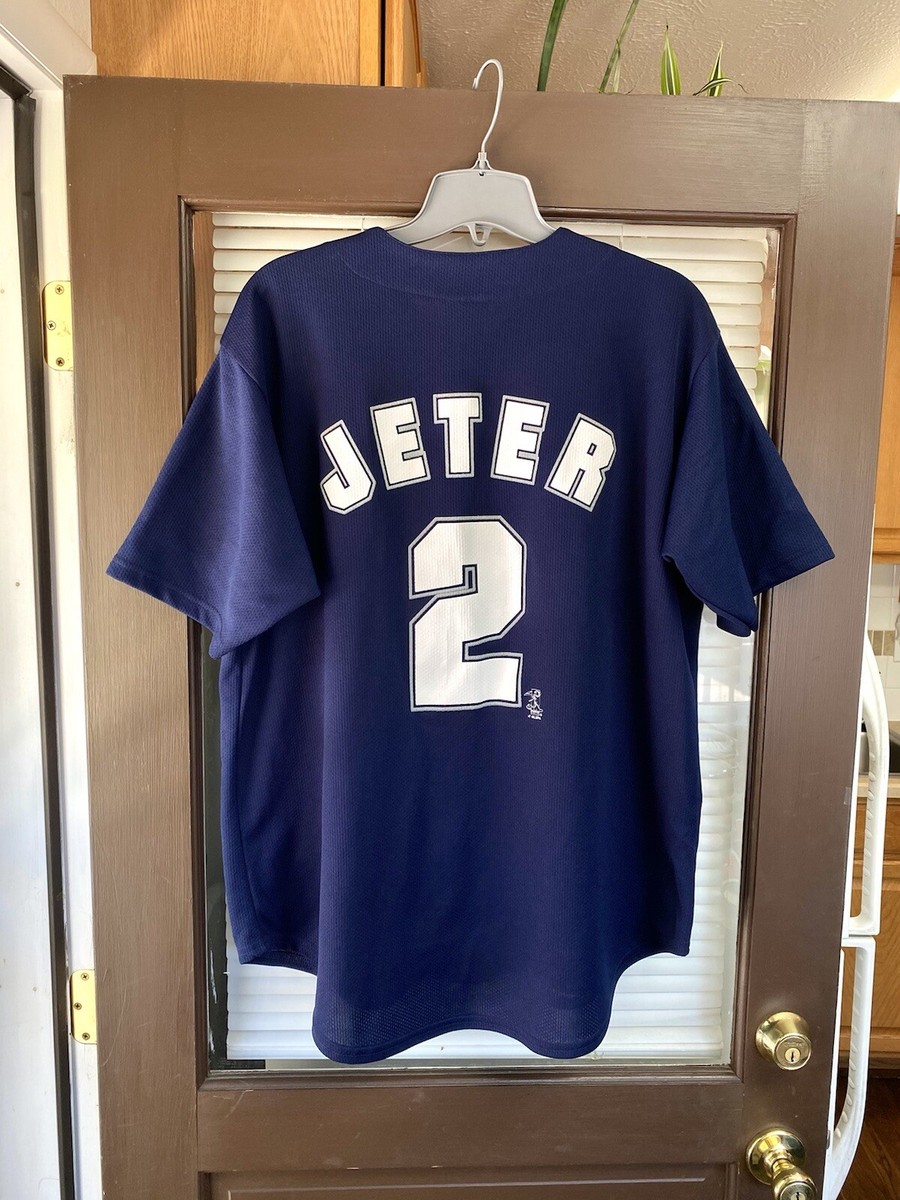 Vintage 2002 New York Yankees 2 Derek Jeter MLB Baseball Jersey Vtg NY