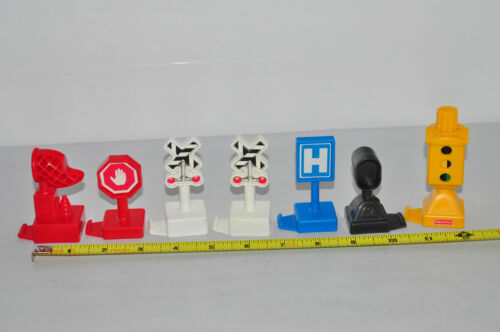 (7) Fisher Price Geotrax Straßenschild Bahnübergang Signalleuchte - Bild 3 von 4