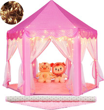 Princess Tent Girls Large Playhouse Kids Castle Play Tent with Star Lights Toy f
