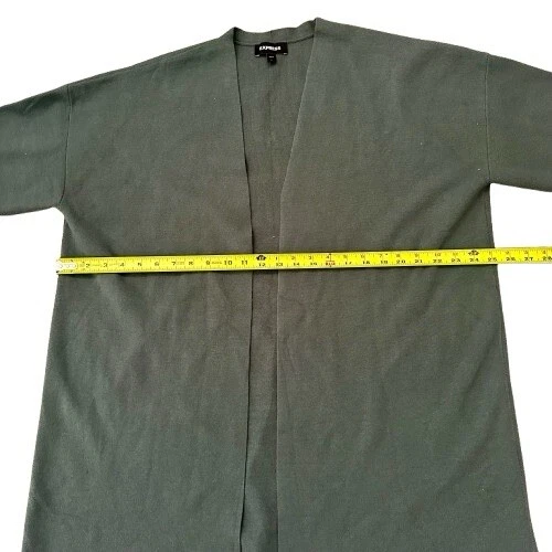 ¡NUEVO SIN ETIQUETAS! Cárdigan Express Acogedor Otoño Invierno Cazador Verde Largo Abierto Talla Grande Foto 4 de 4