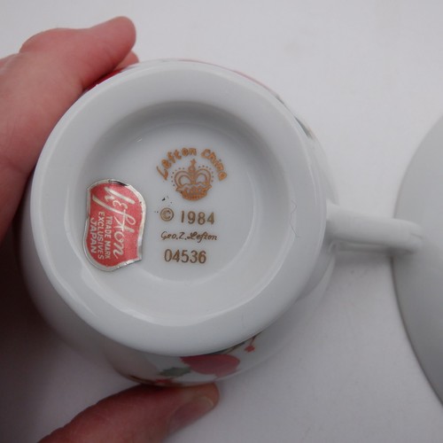 Vintage 1984 Lefton Red Cardinals Teekanne mit Deckel und Teetasse & Untertasse Goldrand - Bild 14 von 18