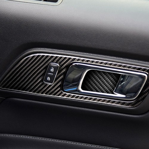 Guarnizione pannello maniglie porte interne fibra di carbonio per Ford Mustang 2015-2023 - Foto 4 di 9