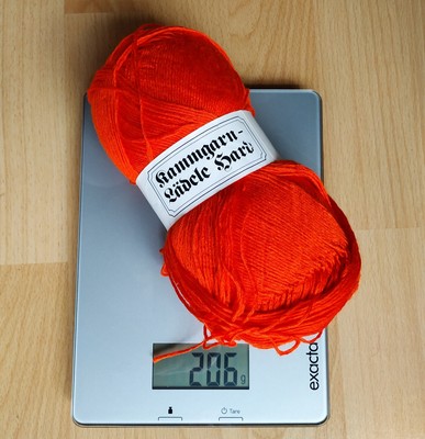ca. 200g Häkelgarn, Strickwolle -  Kammgarn - orange - Hobbyauflösung