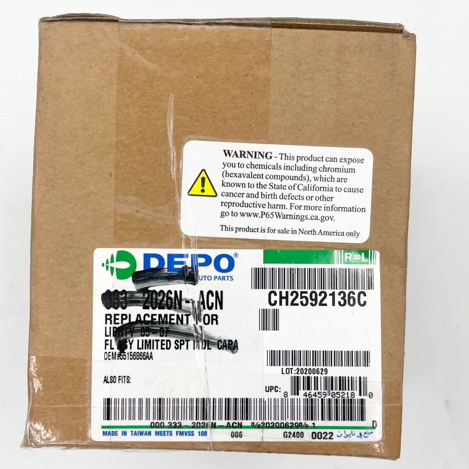 Luz antiniebla delantera derecha o izquierda DEPO 333-2026N-ACN para Jeep Liberty CH2592136C Foto 2 de 4