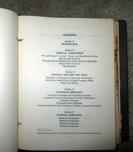 Nickel & Nickel Alloys 1946 Reference Binder International Nickel Co. Inc. - Picture 4 of 7