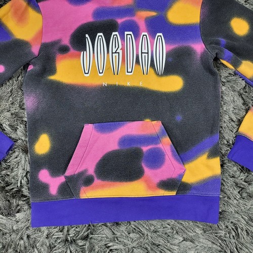 Nike Air Jordan Hoodie Youth XL (13-15) Black Pink Camo Fleece Lined Jump Man - Bild 12 von 16