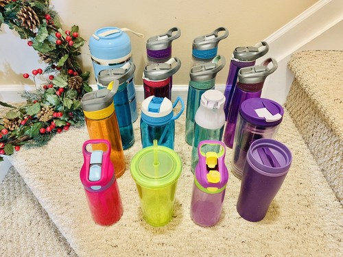 Lot of 16, Contigo etc AutoSpout Water Bottle 24oz Ashland Clippable Plastic EUC - Picture 4 of 24