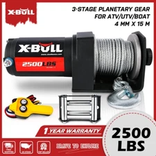 X-BULL Electric Winch 2500LBS 12V Steel Cable Wire Remote ATV UTV Winch Off-Road