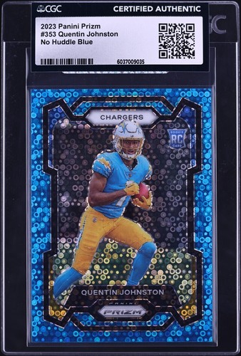 2023 Panini Prizm No Huddle Blue #353 Quentin Johnston RC ROOKIE /95 Chargers