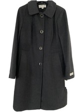 Anne Klein Charcoal Grey Cashmere Coat Uk 12