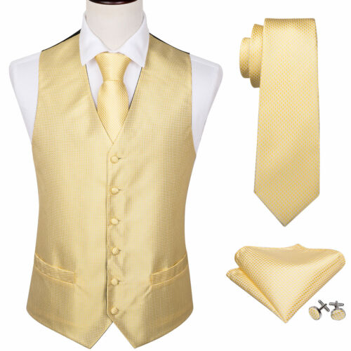 Rojo Paisley Hombres Chalecos Negro Traje Chaleco Conjunto Corbata Vestido de Boda Esmoquin V - Imagen 10 de 88