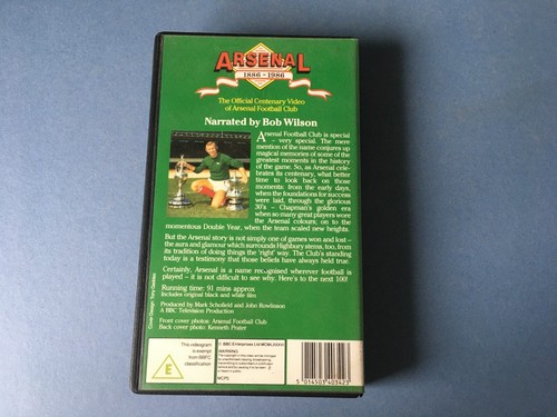 ARSENAL 1886-1986 OFFICIAL CENTENARY VHS VIDEO VINTAGE - Imagen 3 de 3