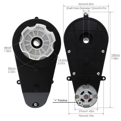 2x 12V 12000-40000RPM RS550 DC Motor Niños Paseo Juguetes Coche Motores Caja de cambios Motor - Imagen 3 de 11