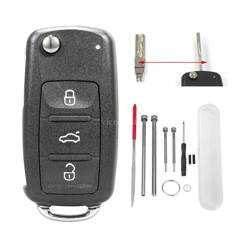 Ersatz Klappschlüssel Fernbedienung Gehäuse für VW Amarok Golf T5 T6 Skoda Seat - Bild 5 von 13