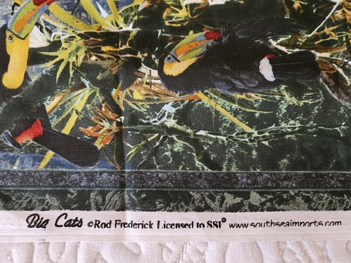 Big Cats Jaguar fabric panel by Rod Frederick - Picture 3 of 3