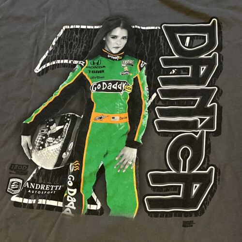 Vtg Danica Patrick 7 Go Daddy Anvil Indy Car Racing Gray Shirt XL - Picture 1 of 10