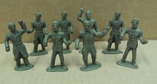 Vtg MPC Action Figures Lot/8 pcs Green Plastic Military Men