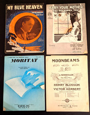 1927 Vintage Lot of 4 Sheet Lyrics Words Music