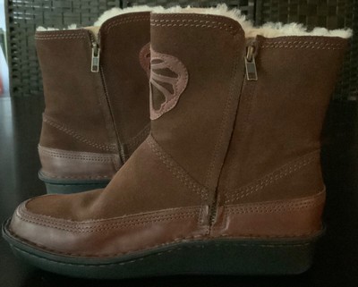 Alegria Women's Brown Aspen Shearling Lined Ankle Boots Good Condition
