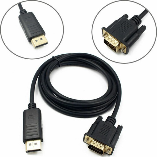 1.8M Mini DisplayPort DP To VGA SVGA D-Sub Male Converter Adapter Cable Lead GL - Picture 2 of 6