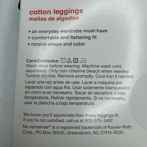 No Nonsense Womens Size XL White Cotton Leggings Comfort Stretch 2 Pairs - Picture 6 of 6