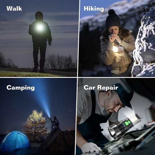 Solar/USB Super Bright Rechargeable LED Spotlight Flashlight Searchlight US - Picture 15 of 15