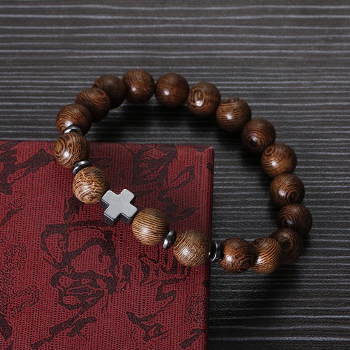 10MM Beads Bracelets Men Meditation Cross Hematite Bracelets Yoga Jewelry Gifts - Picture 9 of 15