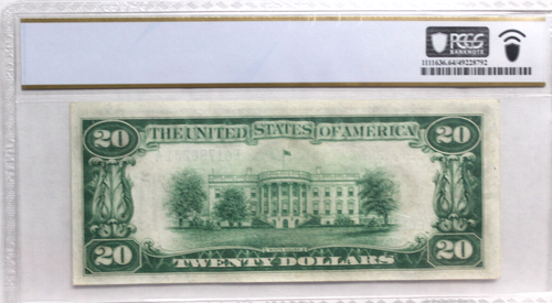 1928 $20 Dollars FRN RICHMOND, Numerical Seal, PCGS 64 PPQ Fr 2050-E BEAUTIFUL - Picture 2 of 4