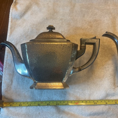 VTG SHEFFIELD 5 Pc SILVER PLATE HAND HAMMERED Coffee Tea Service Set - Picture 3 of 11
