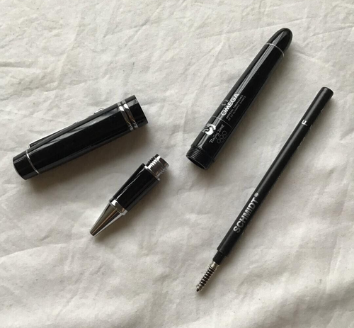 OMEGA Novelty Black/Silver Cap type Ballpoint Pen (No Box) Vintage Rare Mint - Picture 6 of 7