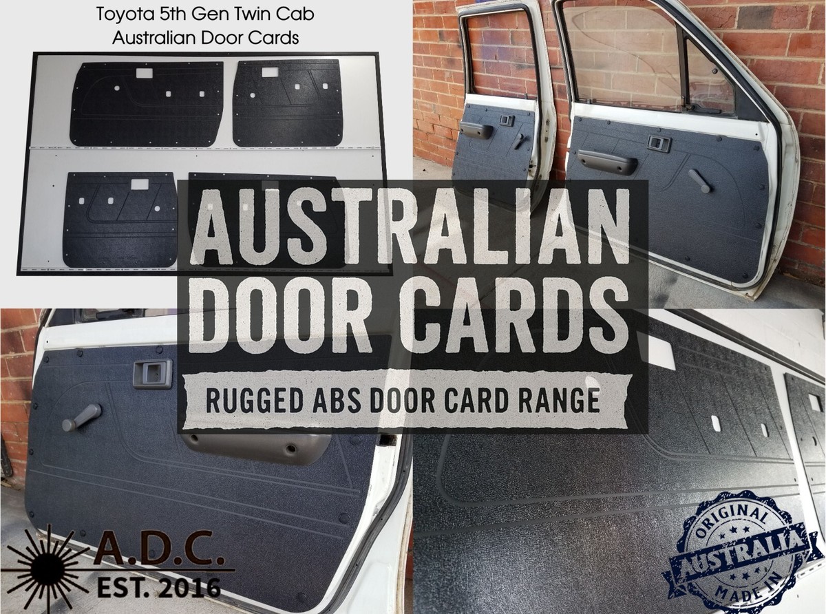 Black ABS Waterproof Door Cards Fits Toyota Hilux 1988-97 Ute Twin