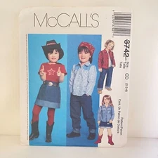 #3742 McCalls Childrens Shirts Top Pants and Skirt Sewing Pattern