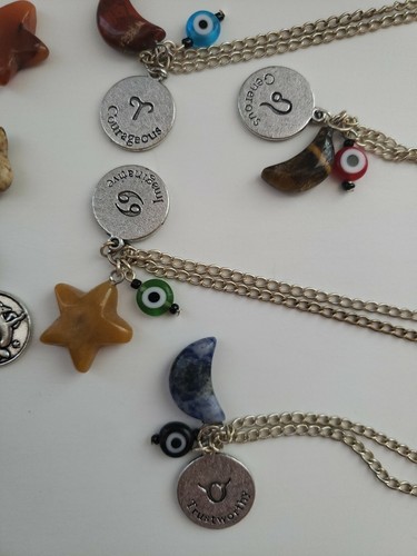 Neu ohne Etikett! Boho Sternzeichen Geburtstag Charm Halsketten - Löwe, Stier, Wassermann, Krebs,... - Bild 5 von 9