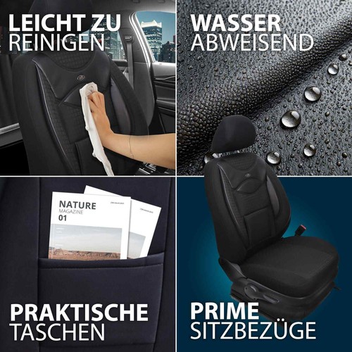 Fundas de asiento de coche Prime adecuadas para Hyundai i10 3. Gen. desde 2020 (negro) | NUEVO - Imagen 10 de 12