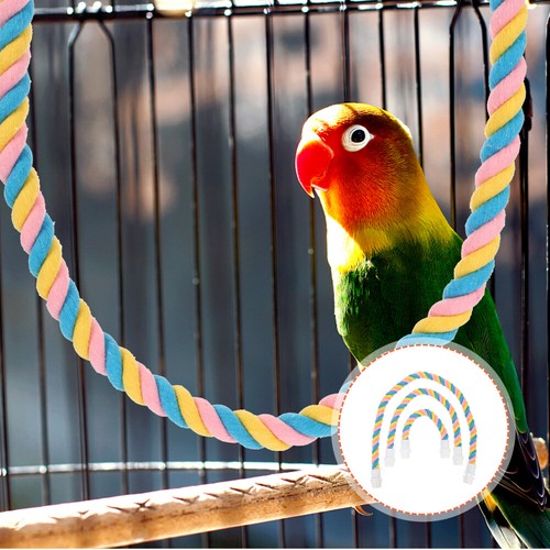 3 pièces corde à jouer en coton pour animaux de officiel compagnie jouets d'escalade intéressants en forme de U corde à jouer perroquet