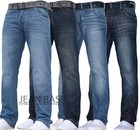 MENS CROSSHATCH STRAIGHT LEG STRETCH  DARK BLUE JEANS ALL WAIST SIZES TECHNO WAK