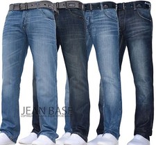 MENS CROSSHATCH STRAIGHT LEG STRETCH  DARK BLUE JEANS ALL WAIST SIZES TECHNO WAK