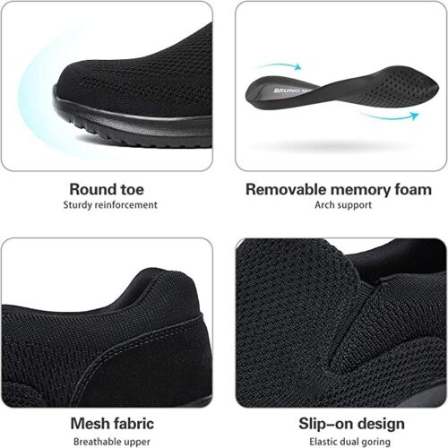 Bruno Marc Men's Slip On Casual Loafer Mesh Walking Sneakers Black SIZE 10 - Picture 3 of 6